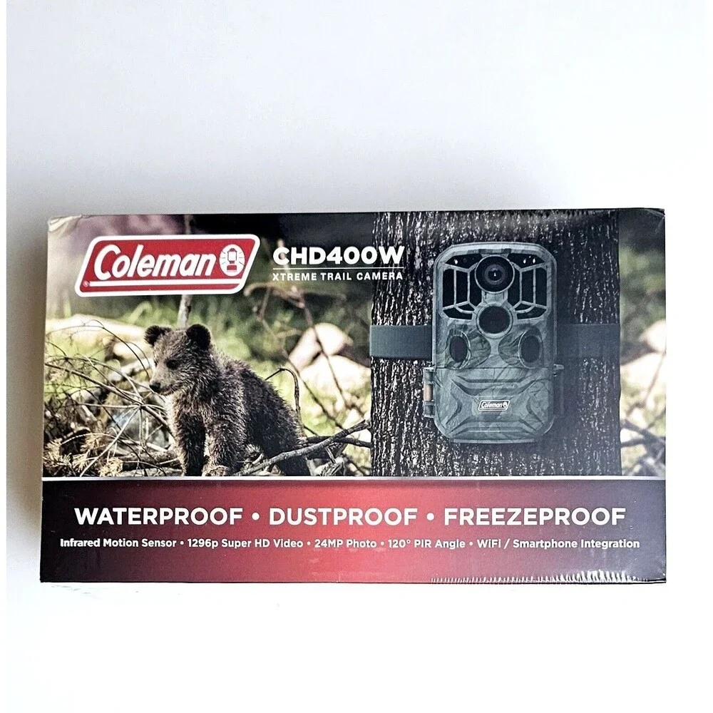Coleman XtremeTrail 24MP 1296p Waterproof Game/Hunting Camera Wi-Fi CHD400W New!